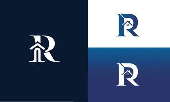 letter r home logo design, real estate, initial identity, graphic Pro vector