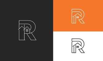 letter r home logo design, real estate, initial identity, graphic Free vector