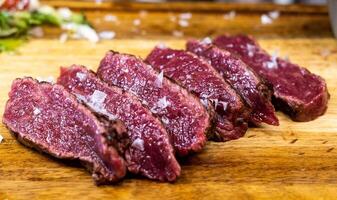 Raw cuts of supreme quality Argentine beef. photo