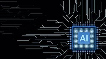 Artificial intelligence micro chip animation. Quantum computing. Digital technology artificial intelligence concept design. Abstract futuristic hitech style. Transparent background with alpha channel video