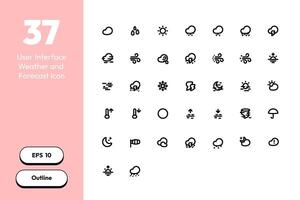 Weather and Forecast icon in Outline Style vector