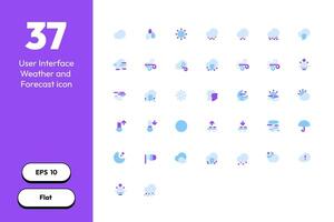 Weather and Forecast icon in Flat Style vector