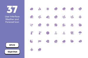 Weather and Forecast icon in Glyph Style vector