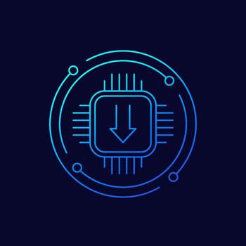 firmware actualizar icono, lineal diseño vector