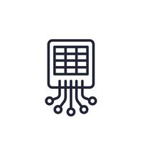 data to spreadsheet line icon on white vector