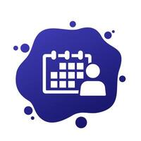 appointment icon with a calendar vector