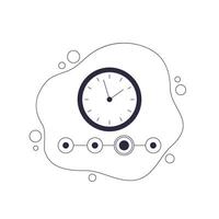 timeline illustration with a clock vector