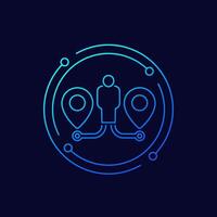 two ways, choose a path icon, linear design vector