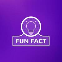 Fun fact design with light bulb line icon vector