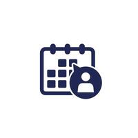 appointment icon with a calendar vector
