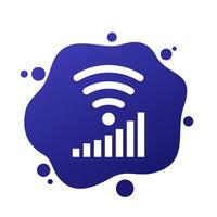 Wi-Fi signal strength icon for apps and web vector