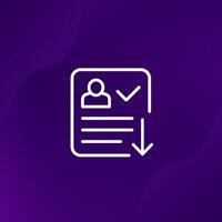 export profile or personal data line icon vector