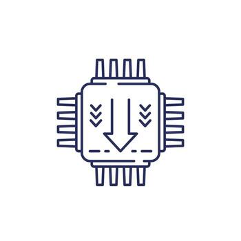 firmware actualizar línea icono con chipset vector