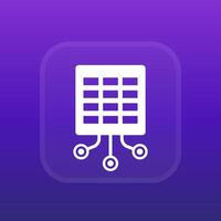 data to spreadsheet icon for web vector