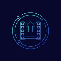 upload icon, linear design vector