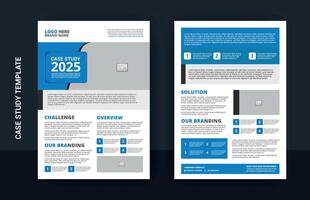Corporate case study flyer design template vector