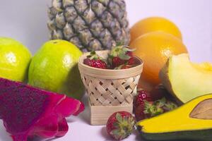 fruit on white background photography. fruit background photo