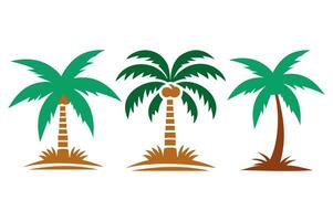 Set of colorful palm trees vector