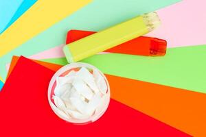 Nicotine pads snus, cigarette replacement, together with an electronic cigarette. photo