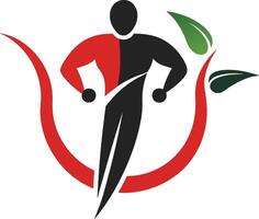 Running man inside of ring black and red color vector