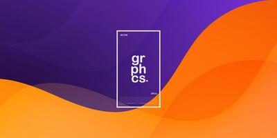Abstract 3D background wave art design with purple and orange combination for design. Eps10 vector