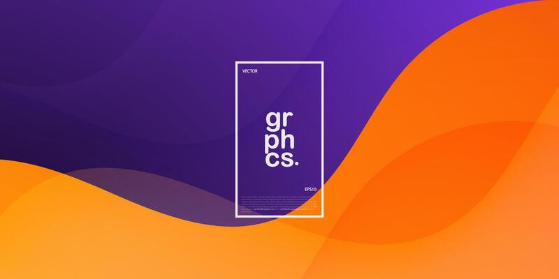 Abstract 3D background wave art design with purple and orange combination for design. Eps10