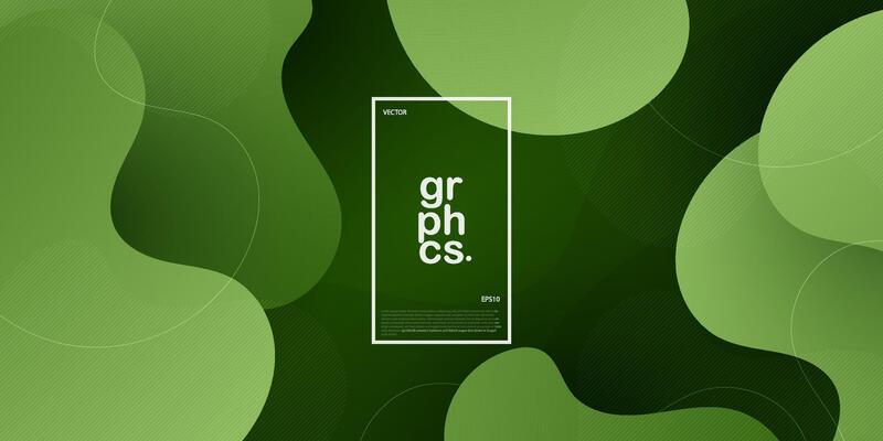 Colorful fluid abstract 3d background with gradient green color on background. Eps10