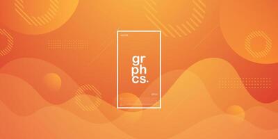 Dynamic orange gradient fluid textured background design in 3D style with liquid color pattern. Wave design. Eps10 vector