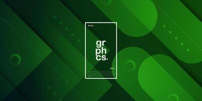 Abstract 3D dynamic dark green with lines gradient shadow background. Simple pattern for display product ad website template wallpaper poster. Eps10 vector