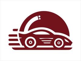 a car icon with a speedometer and a red line vector