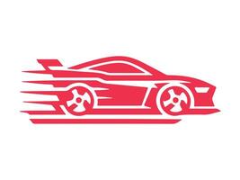 a red racing car icon on a white background vector