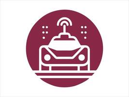 a car with a wifi signal icon vector