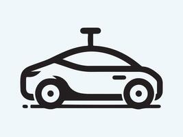a black and white illustration of a car with a camera on top vector