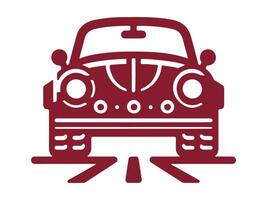 a red car with a front end on a white background vector