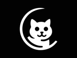 a cat is sitting in a circle on a black background vector