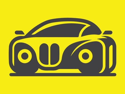 a yellow car icon on a yellow background