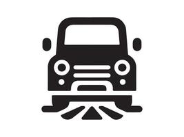 a black and white car icon of a truck on a road vector