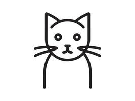 a black and white line drawing of a cat's face vector