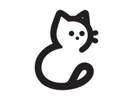 a black and white cat icon on a white background vector