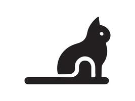 a black and white cat icon on a white background vector