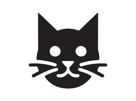 a black cat head icon on a white background vector
