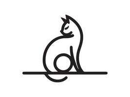 a black and white illustration of a cat sitting on a ledge vector