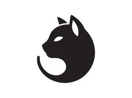 a black cat head icon on a white background vector