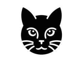 a black cat's face on a white background vector