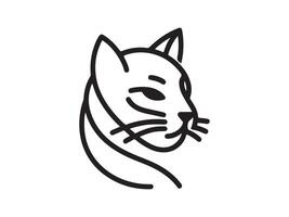 a black and white drawing of a cat's head vector