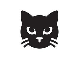 Cat head icon. Cat face logo. Silhouette simple. Flat style. Cartoon cat face. Logo design template. vector