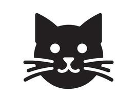 a black cat head icon on a white background vector