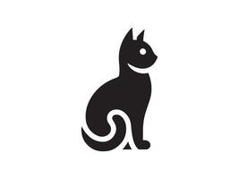 a black and white cat icon on a white background vector