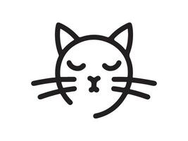 a black and white cat icon on a white background vector