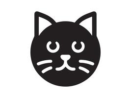 a black cat head icon on a white background vector